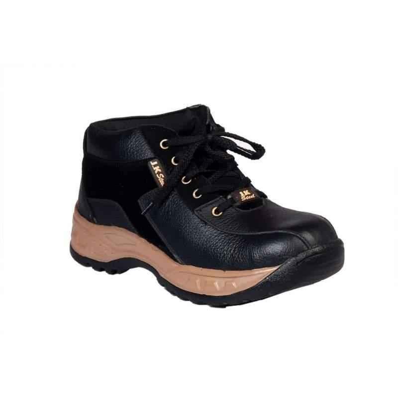 JK Steel JKP0165BLK Faux Leather Steel Toe Black Work Safety Shoes, Size: 9