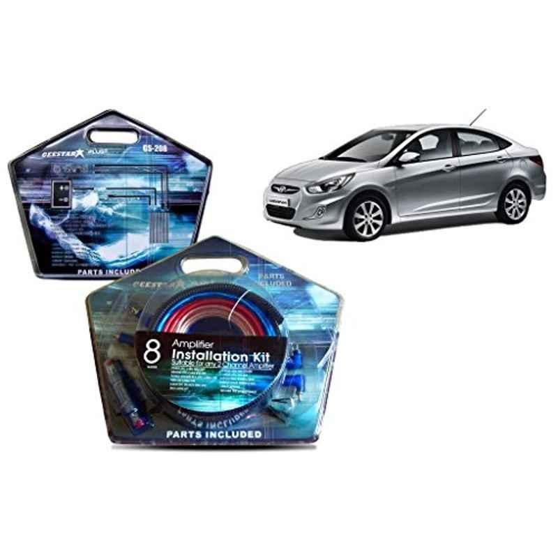 Auto Pearl Geestar Plus 8 Guage 2 Channel Amplifier Full Installation Kit for Hyundai Verna, GS-208