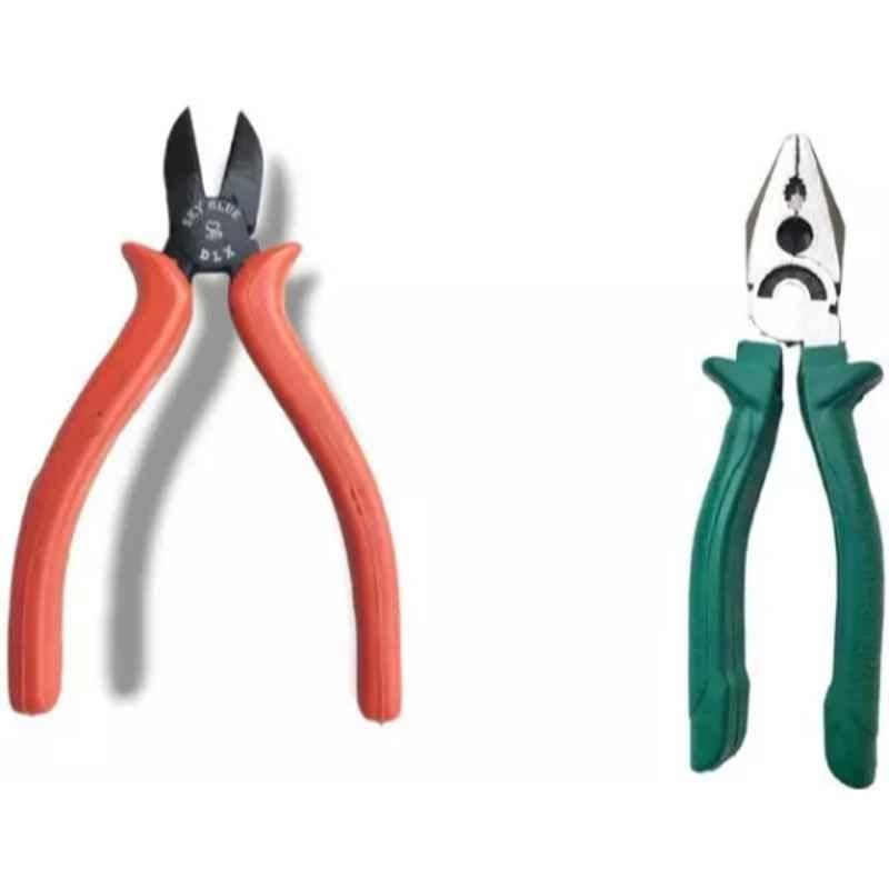 Sky Blue 2 Pcs 7.8 inch Lineman Plier Combo, SBE_PLIER_COMBO_MOD_00640
