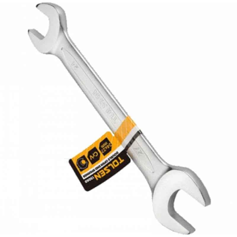 Tolsen 6x7mm Chromium Vanadium Steel Chrome Plated Double Open End Spanner, 15051