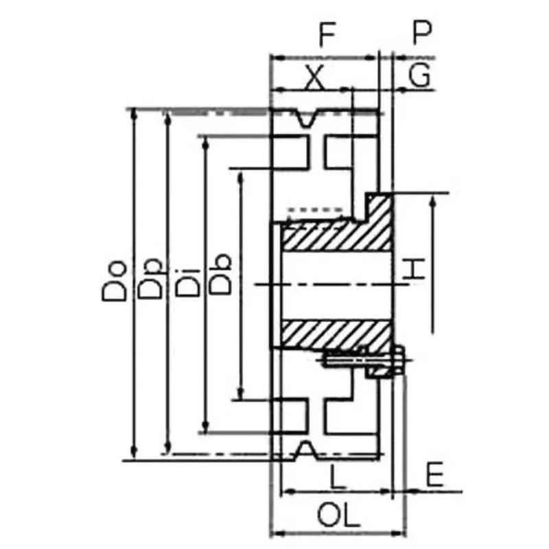 Mitsuboshi Maxstar 710mm 8V Belt 4 Groove Wedge Pulley, 710-8V-4-U0-picture-44