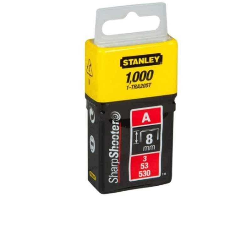 Stanley 1000 Pcs 8mm Type A Light Duty Staple Pin Box, 1-TRA205T