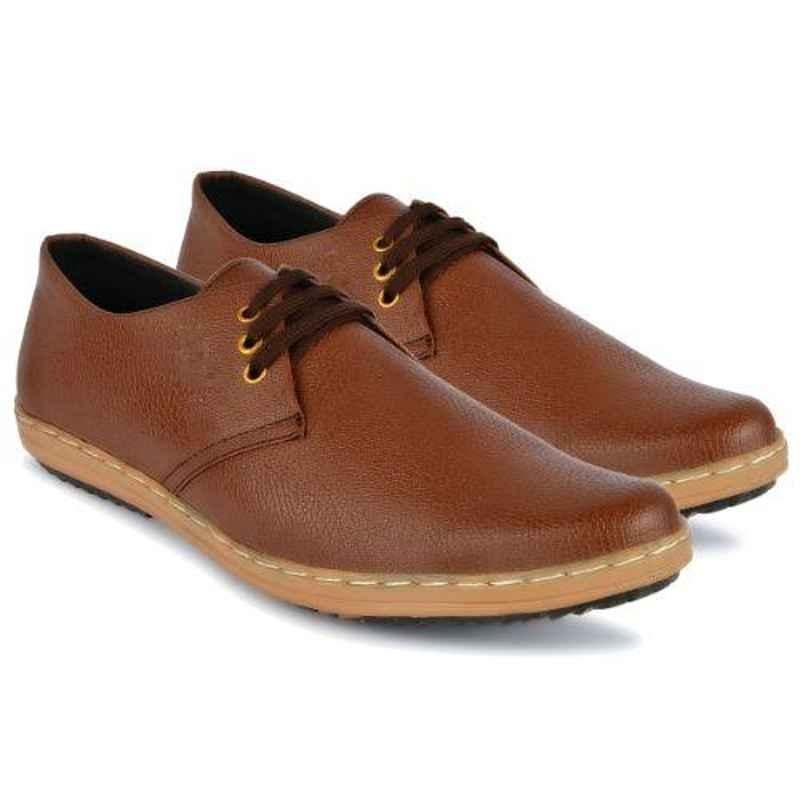 Mr Chief 975 Zara Brown Smart Casual Shoes for Men, Size: 7