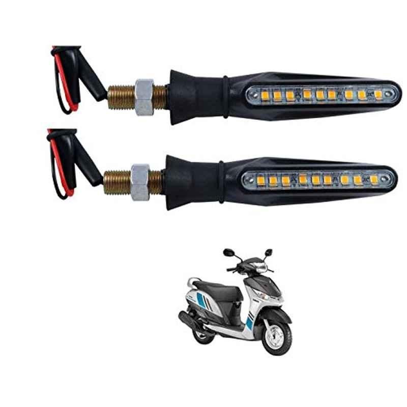 Kozdiko 4 Pcs Plastic Front & Rear Side Sleek Yellow Bike Indicator Set for Yamaha Alpha
