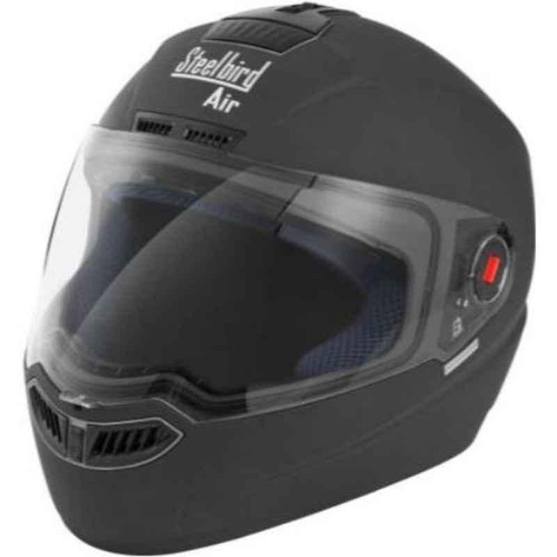 Steelbird SBA-1 Classic Motorbike Black Full Face Helmet, Size (Large, 580 mm)