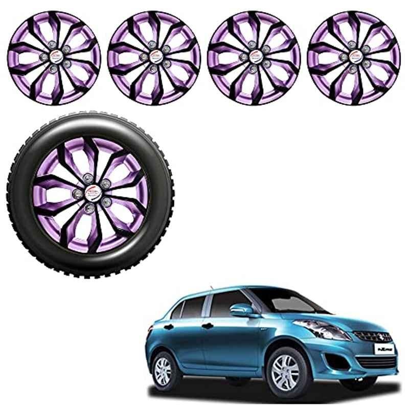 Auto Pearl 4 Pcs 14 inch ABS Black & Violet Car Wheel Cover Set for Maruti Suzuki Swift Dzire T2