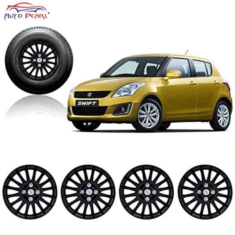 Auto Pearl 4 Pcs 14 inch Black Car Wheel Cover Set for Maruti Suzuki Swift