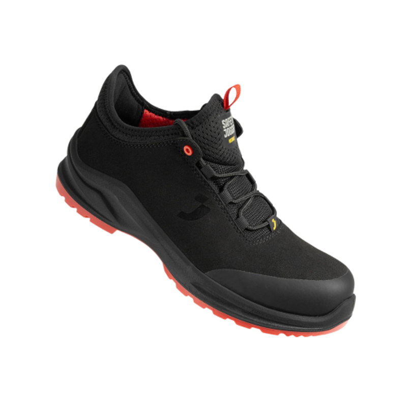 Safety Jogger Modulo Microfiber Nano Carbon Toe Grey & Red Washable Safety Shoes with PU Sole, Size: 6