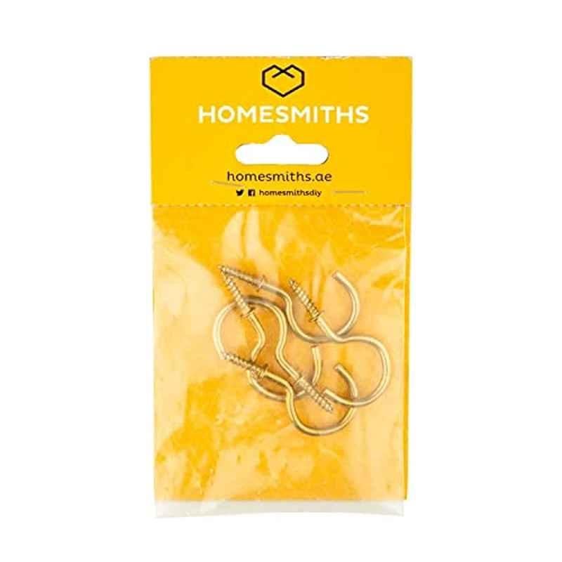 Homesmiths 1 inch Brass Plated Cup Hook (Pack of 5)