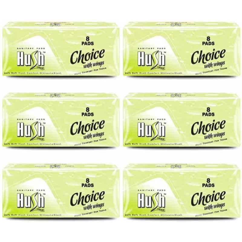 Hush Choice 8 Pcs 240mm Straight Napkins with Wings, E12, Size: L (Pack of 6)