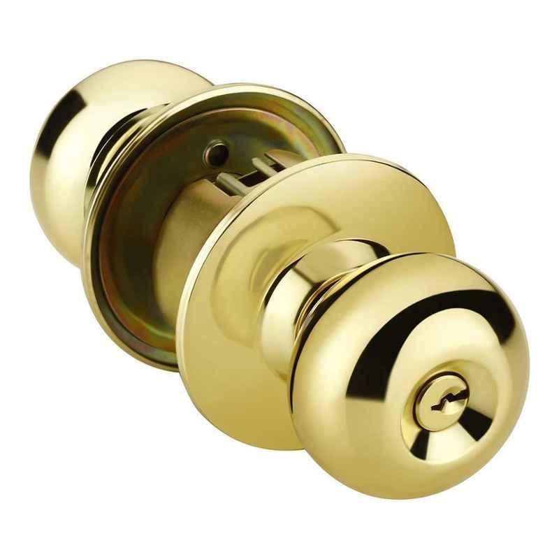 IPSA Gold Stainless Steel Cylindrical Lock Lockset Tubular Door Knob with Computer Key, 7683