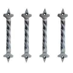 Mix & Match Twisted 6 inch Cast Iron Black Antique Finish Cabinet Pull Handle for Wardrobe, Cupboard & Window
