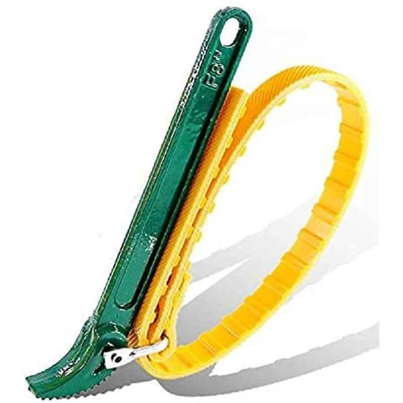 Abbasali Multi-Purpose Adjustable Rubber Belt Strap Wrench 12 inch (300mm) And Steel Handle Adjustable Strap Filter Opener Wrench For Opening Filter, Pipe And Tin-Green