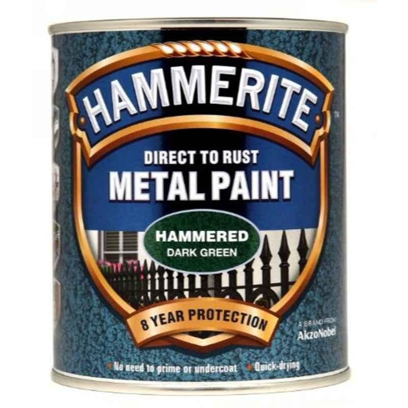 Hammerite 750ml Hammered Dark Green Metal Paint, 5092823