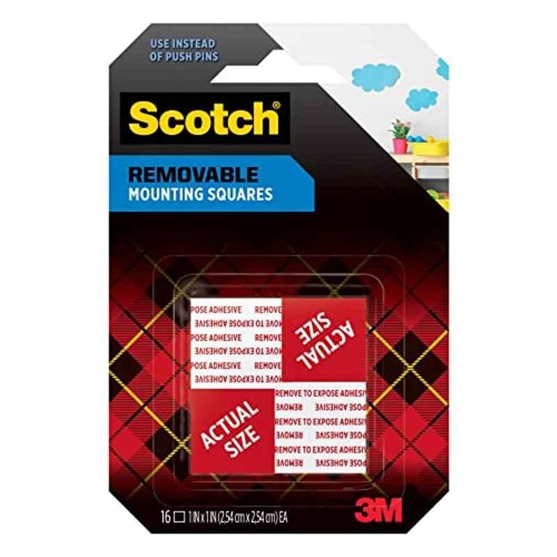 Scotch 1lbs 1 inch Foam Grey Mounting Removable Squares Tape, 108
