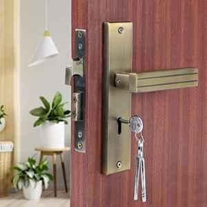 Saze Altroz 8 inch Stainless Steel Antique Matt Finish Silver Key Plate Mortise Door Lock Pull Handle Set