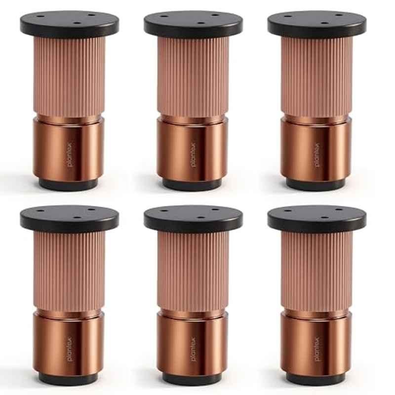 Plantex 3 inch Aluminium Rose Gold Sofa Legs with Rubber Grip, DTS-77 (Pack of 6)