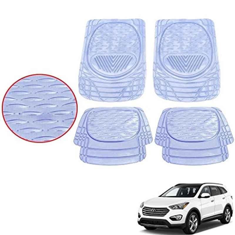 Kozdiko 4 Pcs 6204 PVC & Rubber Clear Car Foot Mat Set for Hyundai Santafe