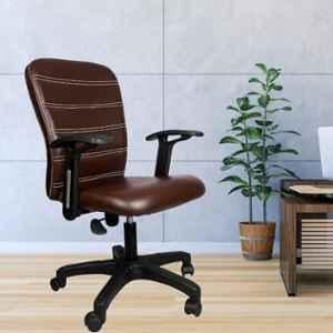 White Clouds Enterprise Zebra Magnus Brown Low Back Leatherette Office DIY Chair