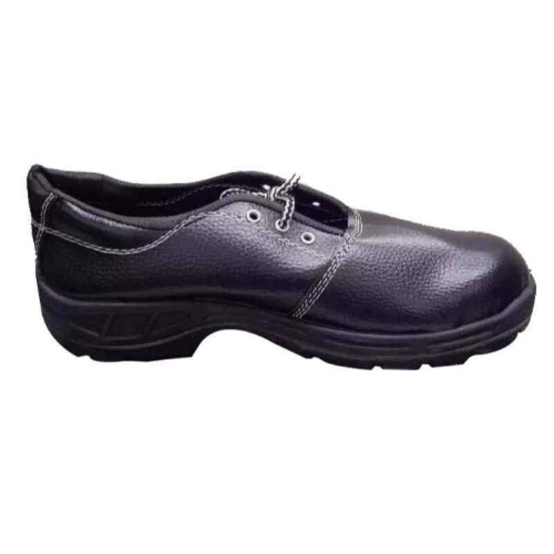 Safemax Steel Toe Synthetic Black Work Safety Shoes, Size: 6