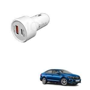 Kozdiko 3A 18W Plastic Fast Charging Mini Car Charger with Dual Output for Skoda Slavia