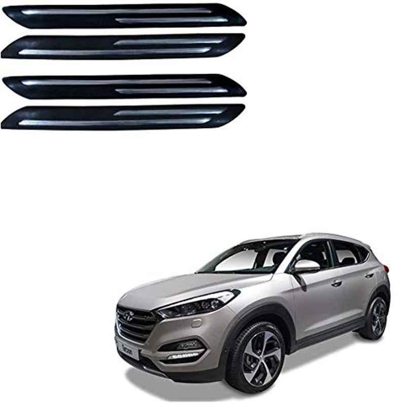 Kozdiko 4 Pcs PVC Black Double Chrome Finish Car Bumper Protector Set for Hyundai Tucson