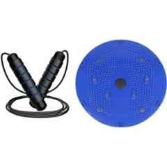 Shopeleven Plastic & Rubber Bearing Skipping Rope with Tummy Twister Combo for Core Toning & Cardio