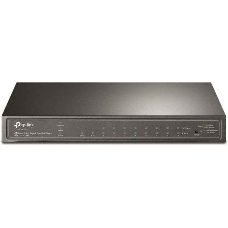 TP-Link 8 Ports Gigabit Smart POE Switch with 2 SFP Slots, T1500G-10PS