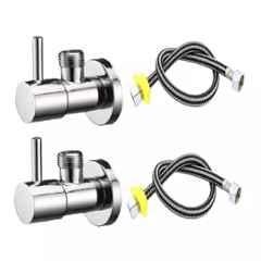 Fastgear 4 Pcs Turbo Stainless Steel Silver Chrome Finish Bathroom Faucet Set, FG1194