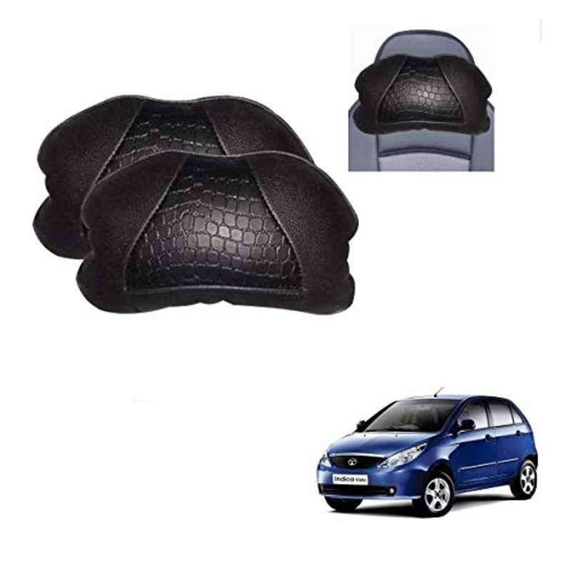 Kozdiko 2 Pcs Black Neck Rest Cushion Pillow Set for Tata Indica Vista