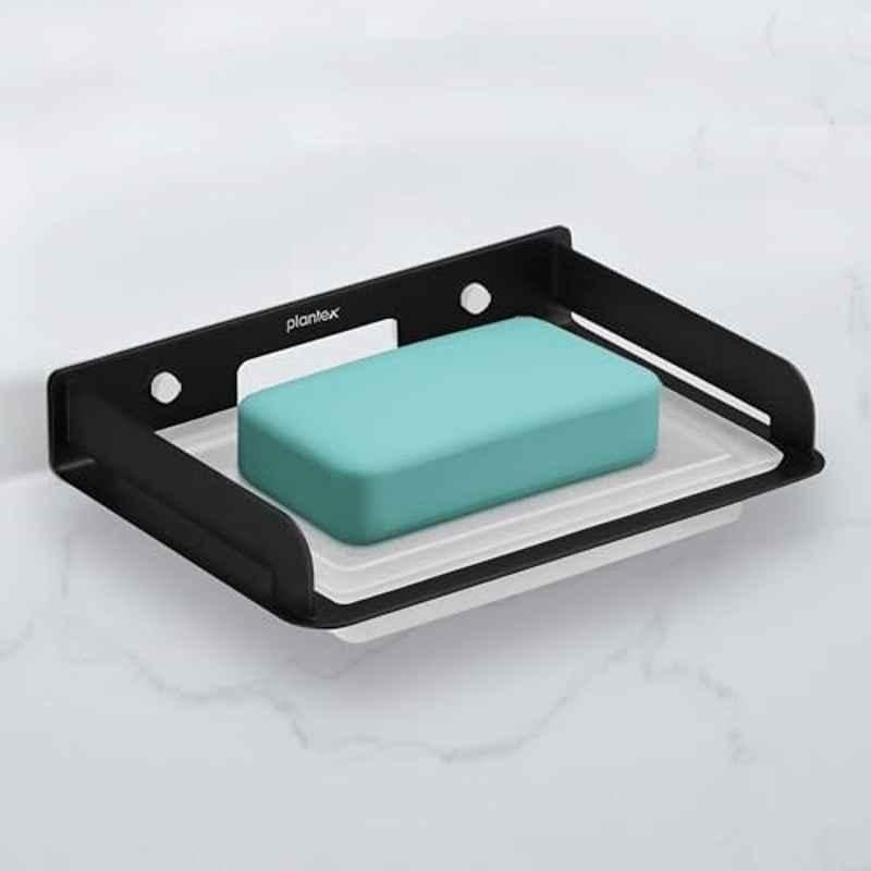 Plantex Soap Holder for Bathroom/Stainless Steel Soap Case/Soap Stand/Bathroom Accessories Black
