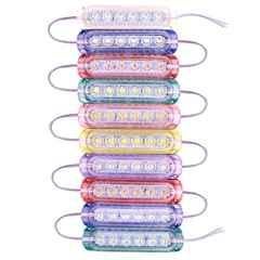 AllExtreme Exmi6Lm 6 Led Module Light Interior Exterior 12V 5730 Injection Decorative Lamp With Adhesive Backside For Car, Home & Decoration (10 Strips, Multicolor)
