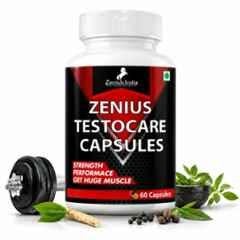 Zenius India 60 Pcs TestoCare Capsule with Ashwagandha, Shilajit, Vang Bhasam, Loh Bhasam & Makar Dhawaj for Reproductive Health, Enhances Stamina & Endurance
