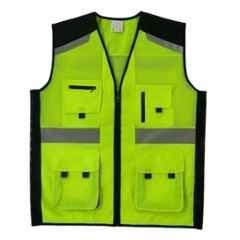 Evion ES-24258-GN/BK-L Polyester Green & Black Reflective Safety Jacket, Size: L (Pack of 50)