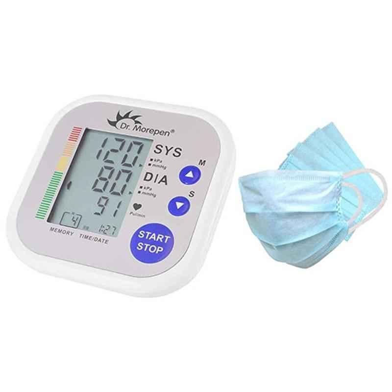 Dr. Morepen BP 02 Fully Automatic Blood Pressure Monitor with Free 50Pcs 3 Ply Face Mask