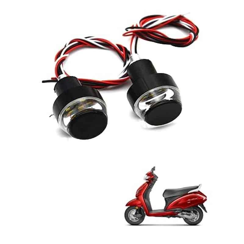 Kozdiko 2 Pcs Dual Colour Motorcycle LED Indicator Turn Signal Handle Bar Light Set for Honda Activa 5G