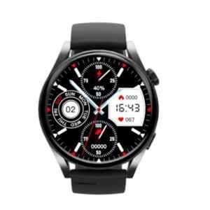 Compaq Dimension 1.32 inch Gun Metal Bluetooth Calling Circular Q Smart Watch, CQ61MBT