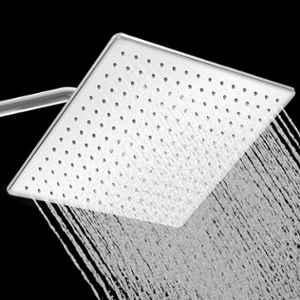 Plantex 12x12 inch Stainless Steel Elegance Chrome Rain Flow Shower Head with Water Saving Technology without Arm