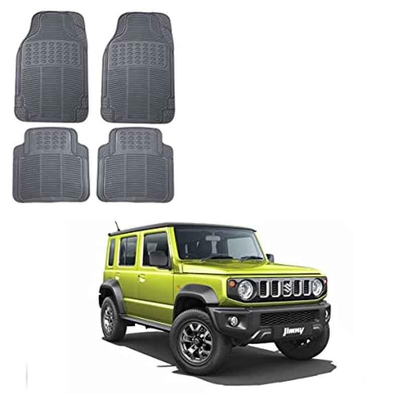 Kozdiko 4 Pcs Rubber Grey Car Simple Foot Mat Set for Maruti Suzuki Jimny