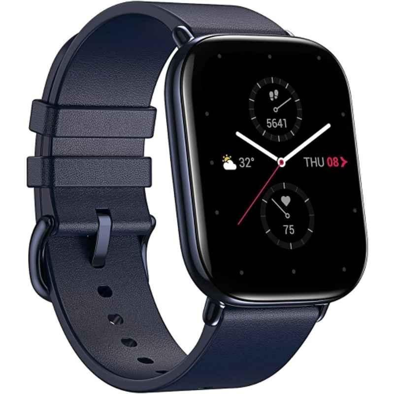 Amazfit Zepp E A1958 1.65 inch Stainless Steel & Leather Deep Sea Blue Square AMOLED Smart Watch, A1958-ZEPP SQ-DEEP-SEA BLUE-LS