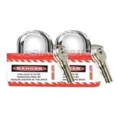 Asian Loto 2 Pcs Metal & Plastic Red Regular Shackle Jacket Padlock Set with 3 Keys, ALC-LPR