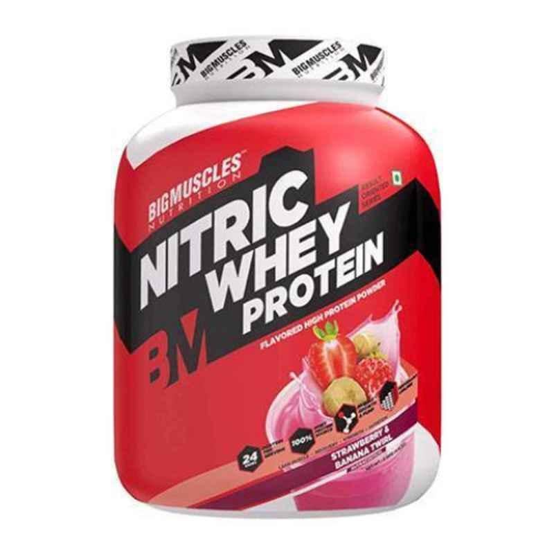 Big Muscles 2kg Strawberry Banana Twirl Nitric Whey Protein