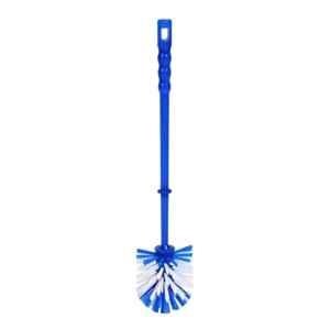 DeoDap Plastic White & Blue Round Toilet Cleaning Brush (Pack of 8)
