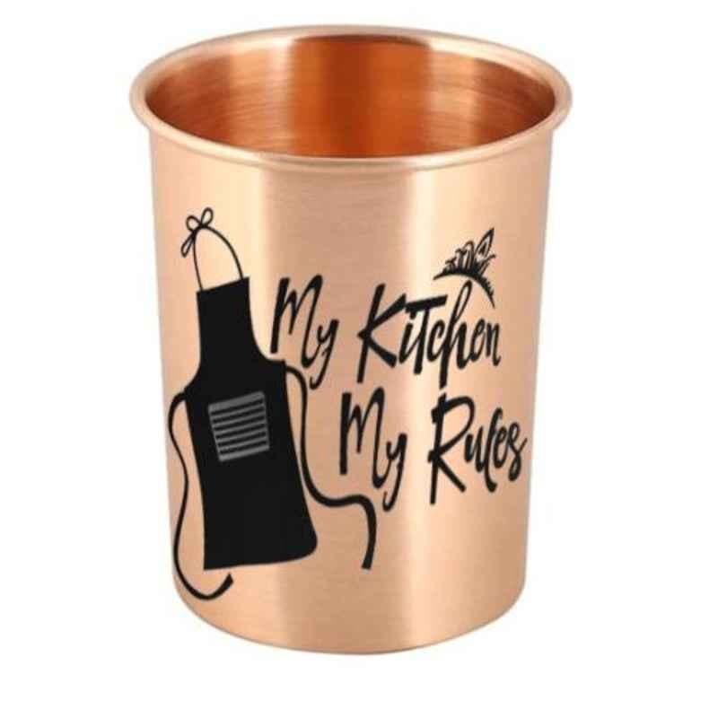 Healthchoice 400ml Jointless Copper Glass with Printed My Kitchen My Rule
