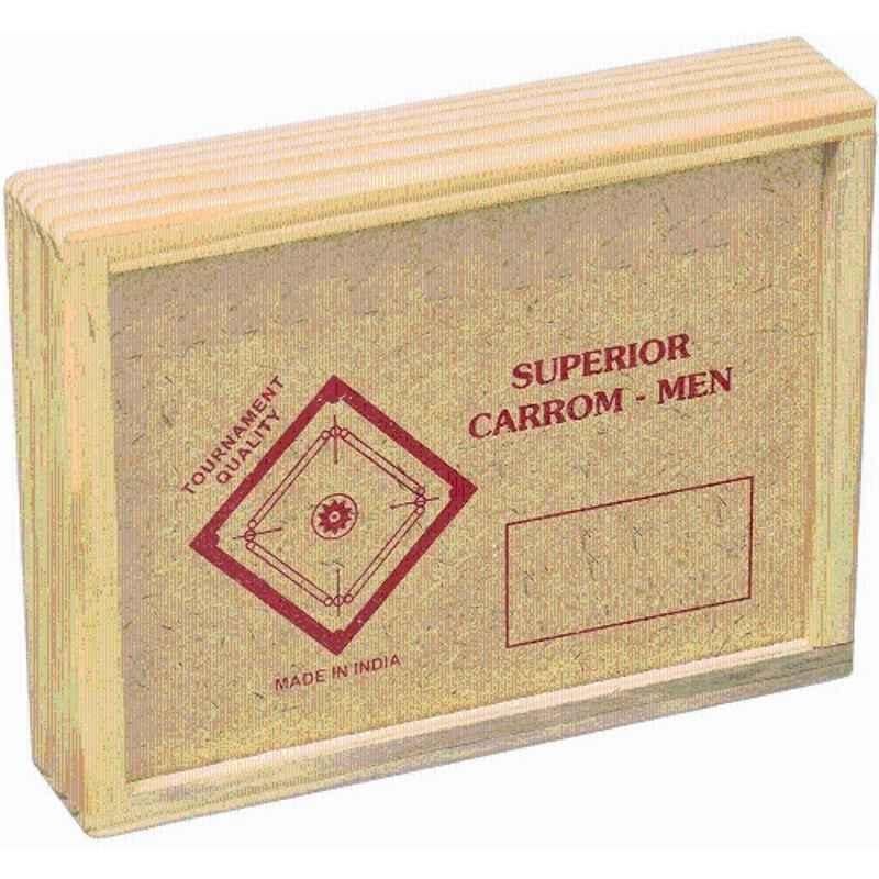 QUIT-X 3.18cm Beige & Black Highly Resistant Authentic Carrom Board Coins with Authentic Box (Pack of 24)