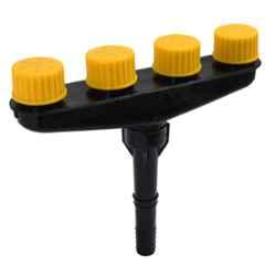 OUTO Metal Yellow Garden Sprinkler with Nozzle 4 Heads for Watering Plants Outdoor Lawn Yard Irrigation System