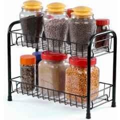 Niskoware Stainless Steel Silver 2 Tier Multipurpose Countertop Spice Rack