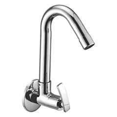 Oleanna DE-13SC Desire Brass Silver Chrome Finish Sink Cock with Wall Flange