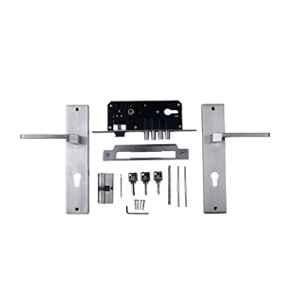 Voltizi ‎Stainless Steel ‎Matt Finish Mortise Bedroom Door Lock Set with 4 Latches, Both Side Key Cylinder & Pull Handle, MG306