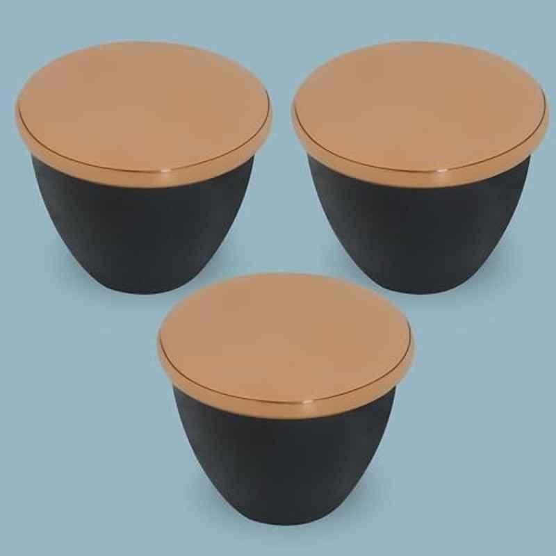Plantex Knobs for Drawer/Drawer Knobs/Knobs for Cabinets/Pull-Push Knobs for Kitchen/Bedroom Drawer (Pack of 3) Rose Gold & Black